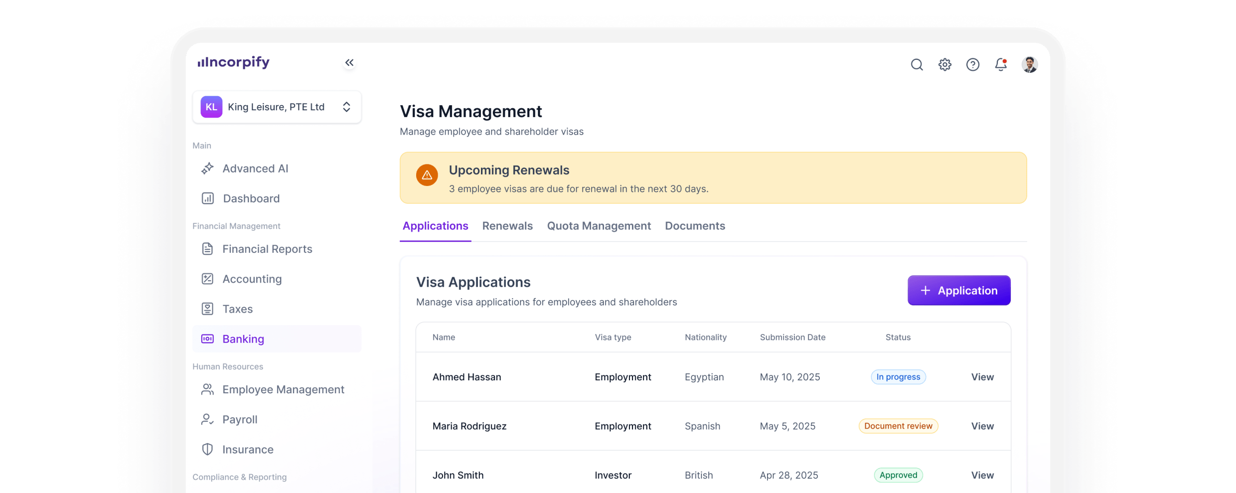 Centralized Application Dashboard