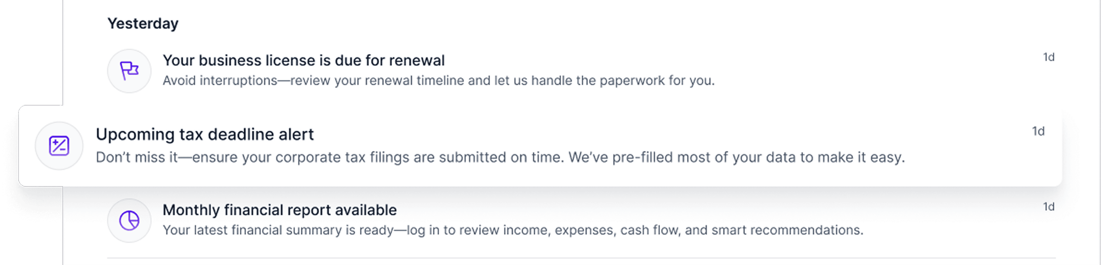 Alerts for deadlines