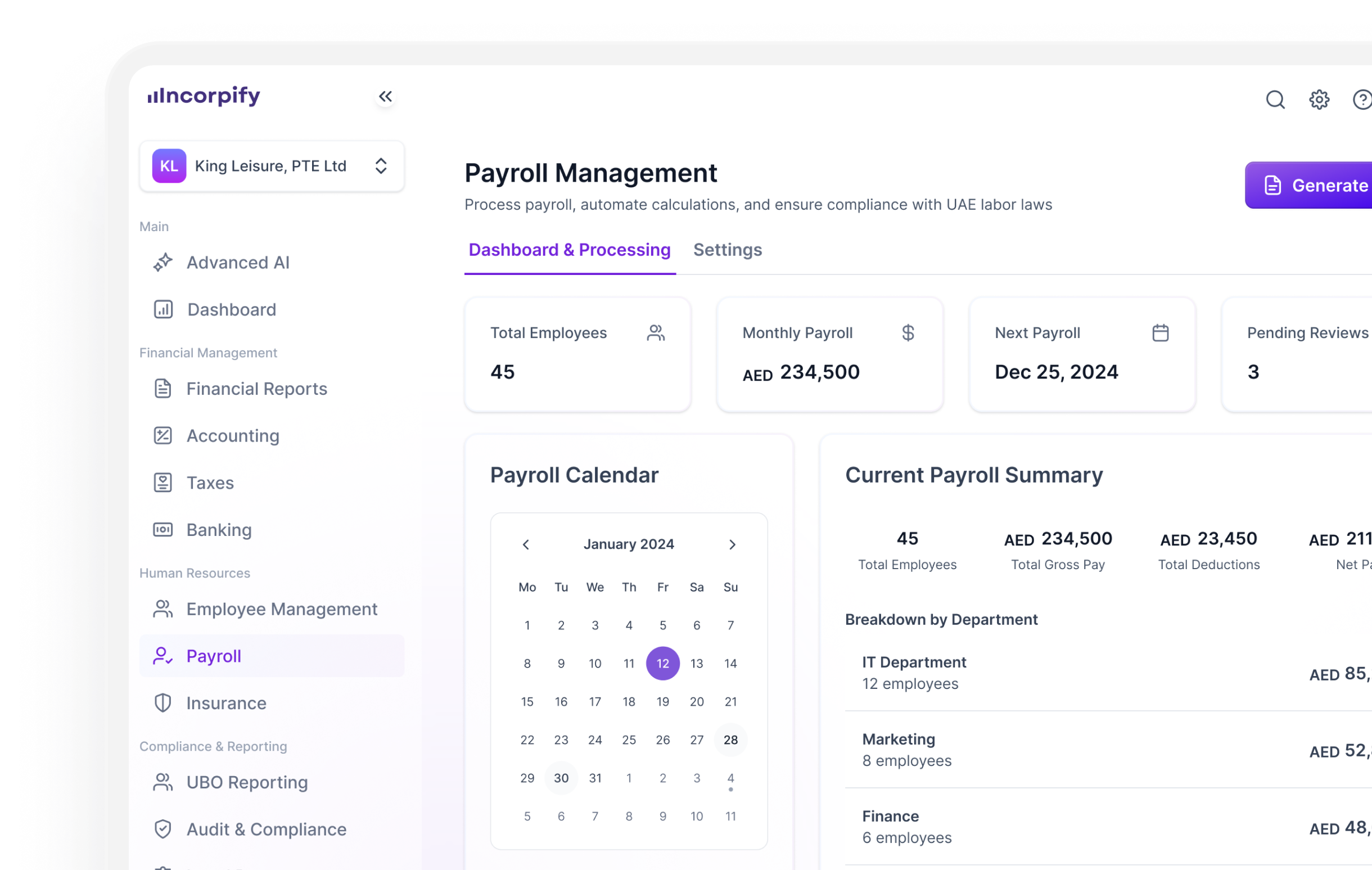 Incorpify platform preview